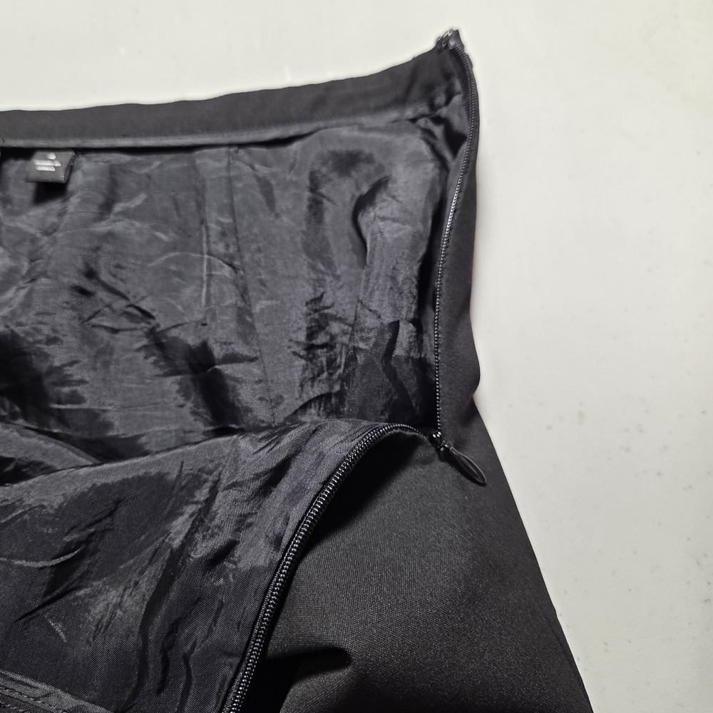Vtg 90s Limited SZ 4 Black Midi A-Line Skirt Y2K Lace Hem Lined Office Siren - Picture 8 of 11